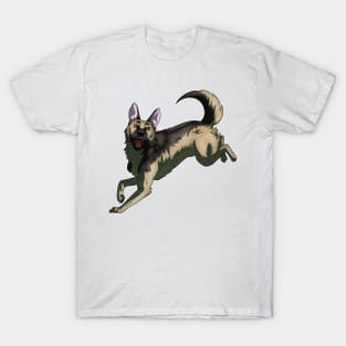 Jumping German Shepherd T-Shirt